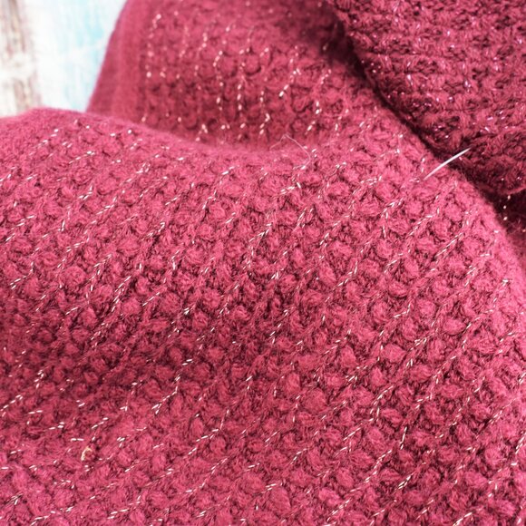 Women's Jessica Simpson Beret & Scarf 17" Set Faux Fur ONE SIZE Burgundy - Picture 6 of 6